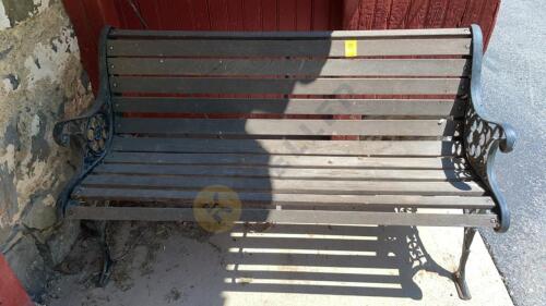 Wood and Metal Park Bench