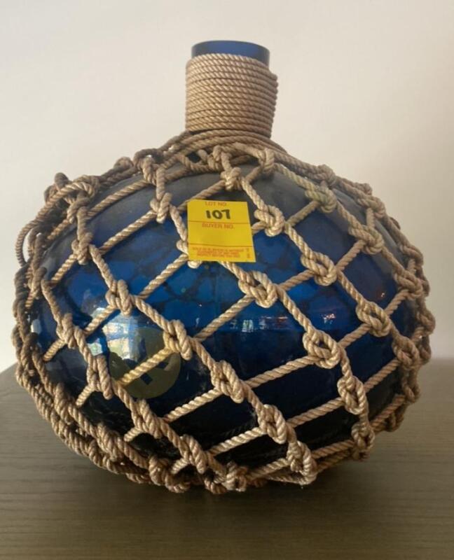 Blue Glass Netted Nautical Jug