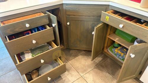 Contents of Island Cabinets and Drawers