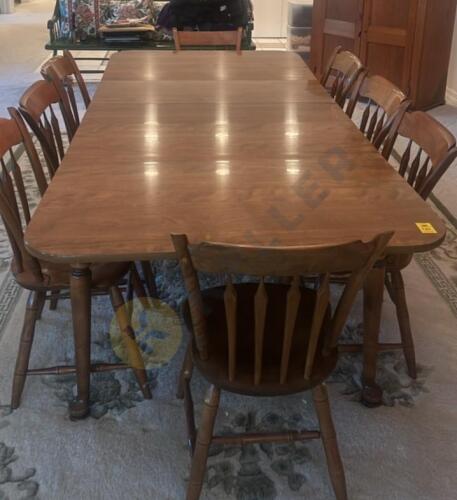 Wooden Dining Table with 8 Chairs