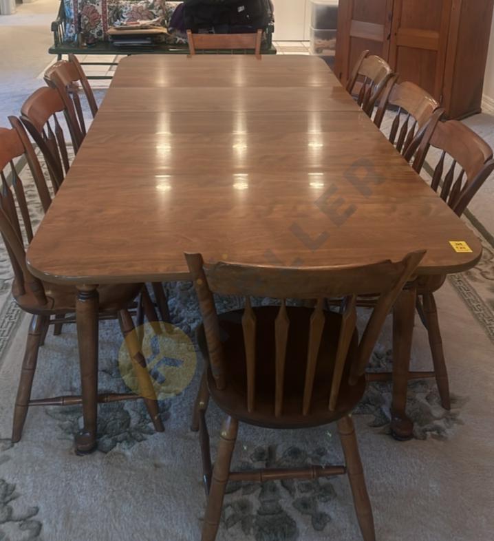 Wooden Dining Table with 8 Chairs