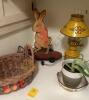 Antique Wooden Rabbit Pull Toy, Lamp, and More