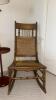 Wooden Rocking Chair and Vintage Red Metal Floor Lamp - 2