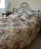 King Size Brass Bed with Mattress and Bedding