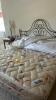 King Size Brass Bed with Mattress and Bedding - 4