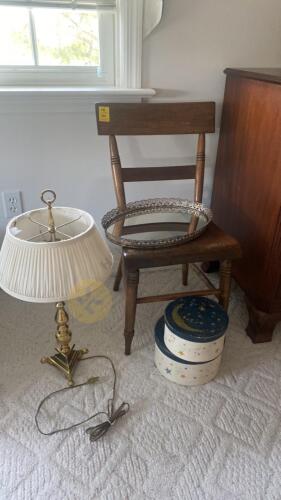 Lamp, Chair, Mirrored Tray, and More