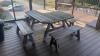 Wooden Picnic Table and Benches - 3