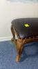 Leather Top Wood Bench - 2