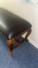 Leather Top Wood Bench - 4