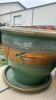 5 Green Glazed Painted Clay Pots - 2