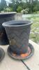 3 Grey Painted Clay Pots - 5