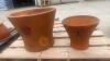 Terra Cotta Planters with Red Emblem