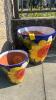 Painted Planters and Metal Insect Decor - 2