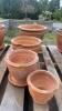 Set of 4 Decorative Clay Planters