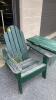 Wooden Adirondack Chair and Side Table - 2