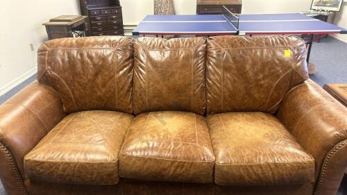 LeatherTrend Three Person Brown Leather Sofa