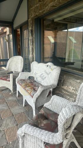 White Wicker Patio Set