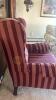 Burgundy Striped Arm Chair - 4