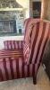 Burgundy Striped Arm Chair - 5