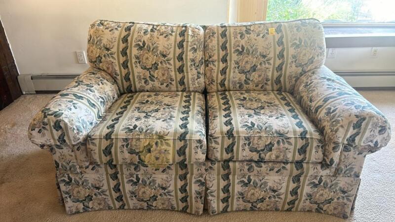 Green Floral Loveseat