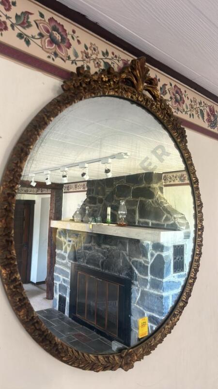 Vintage Brass Decorative Mirror