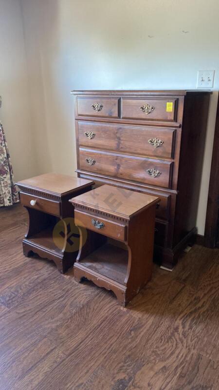 Pair of Nightstands and Chest of Drawers