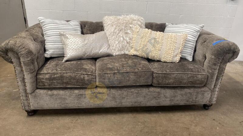 Gray Upholstered Sofa