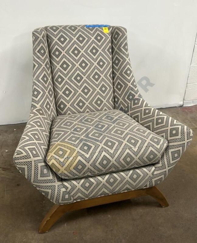 Blue Patterned Accent Chair