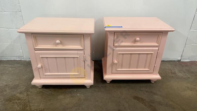 Pair of Pink Nightstands or End Tables