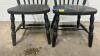 2 Black Wooden Child Size Chairs - 2