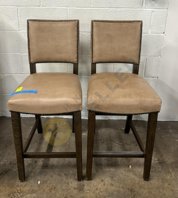 2 Leather High Top Chairs