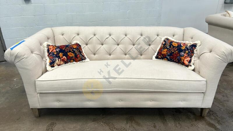 Tufted White Sofa