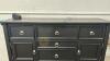 Black 7 Drawer and 2 Door Dresser with Mirror - 9