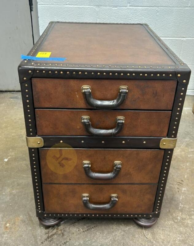 4-Drawer End Table with Nail head Trim