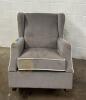 Gray Upholstered Rocking Chair