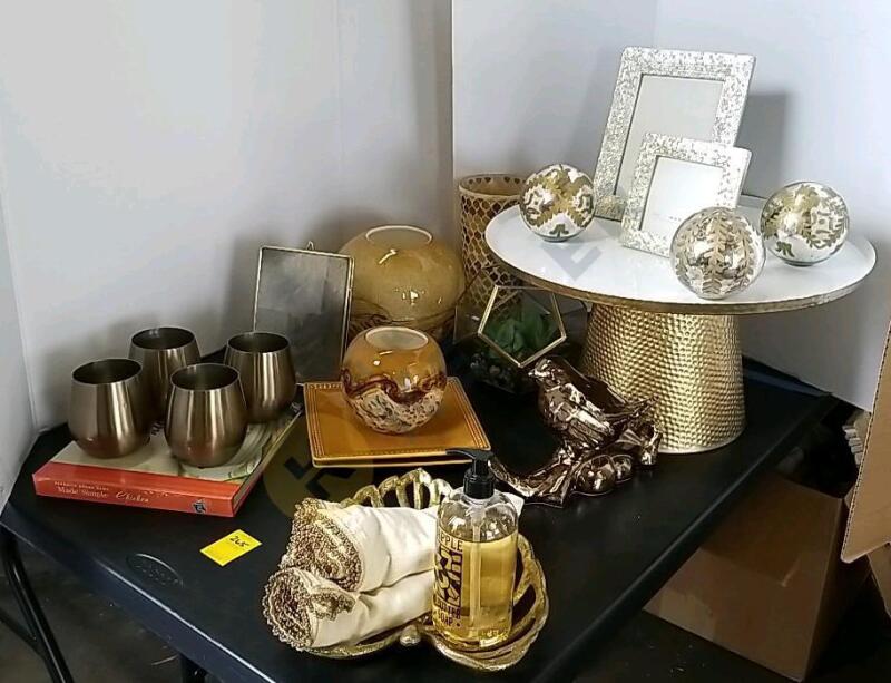 Collection of Gold Toned Home Decor