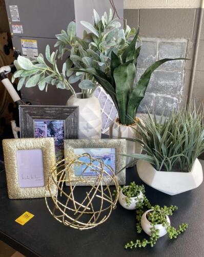 Wire Ball, Frames, and Faux Plants