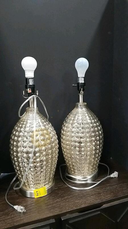 Bubble Textured Lamp Pair