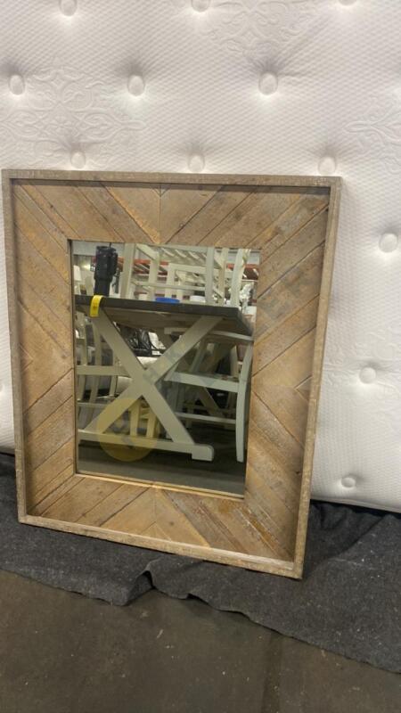 Mirror with Wooden Accents