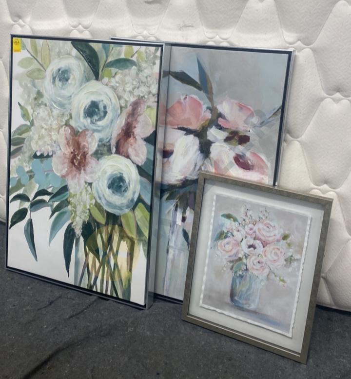 3 Floral Paintings