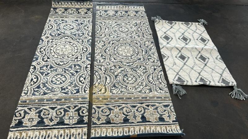 3 Blue Accent Rugs