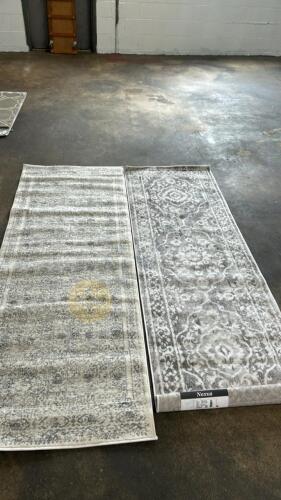 Two Grey and White Accent Rugs