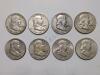 8 Franklin Silver Half Dollar Coins