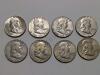 8 Franklin Silver Half Dollar Coins