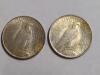 1923 and 1928 Peace Silver Dollar Coins - 2