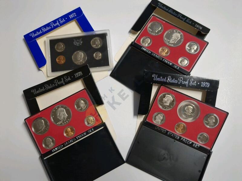 1972, 1976, 1978, 1979 US Proof Coin Sets