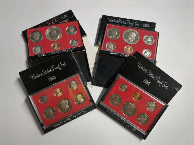 1976, 1979, 1980, 1981 US Proof Coin Sets