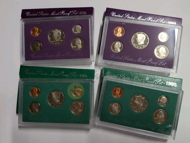 1991, 1993, 1994, 1995 US Proof Coin Sets