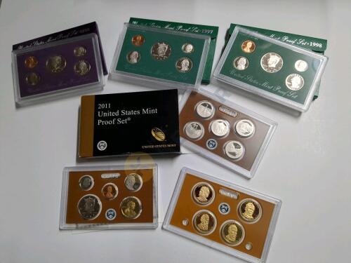 1993, 1997, 1998, 2011 US Proof Coin Sets