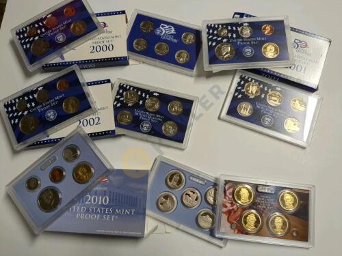 2000, 2001, 2002, 2010 US Proof Coin Sets